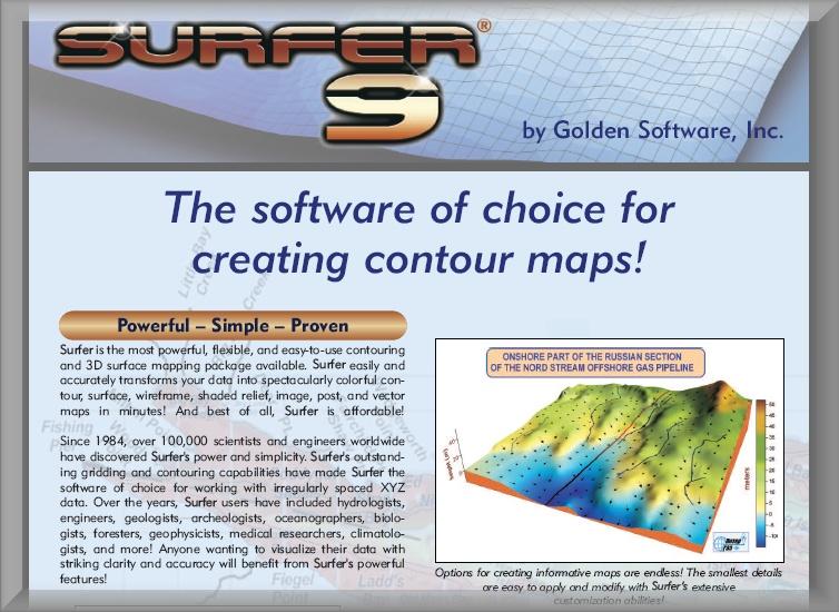 Otros lugares Toro Sueño áspero Software SURFER9 for a Powerful Contouring, Gridding,... - News - GEOoffice  - geologie, geochemie, geotechnika ...